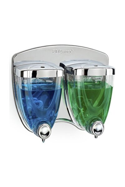 Flosoft Twin Liquid Soap Dispenser 350+350 ml Chrome F038