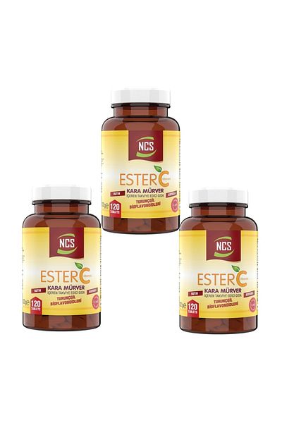 NCS Ester Vitamin C 1000 Mg 3 Boxes 360 Tablets Black Purple Orange Bioflavonides Made in Turkey