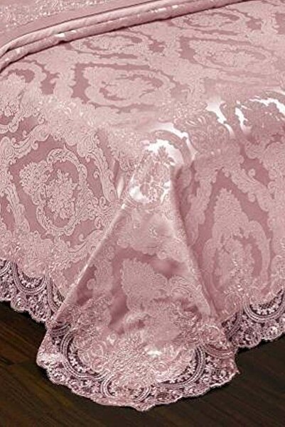 Bonny Home 6 Piece Laced French Pique Set - Gozde Powder Chenille Bedspread Set