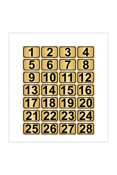 Metal Door,table,cabinet Number 3.5cmx5cm Rectangular 28 Pcs (1…28) Gold Color Metal