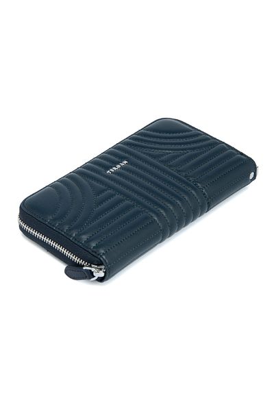 Tergan Women's Navy Blue Leather Wallet