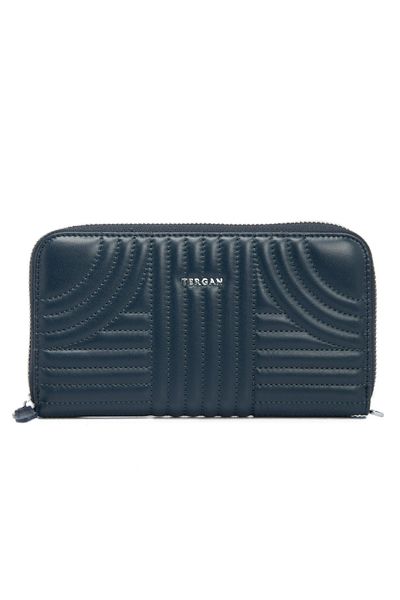 Tergan Women's Navy Blue Leather Wallet