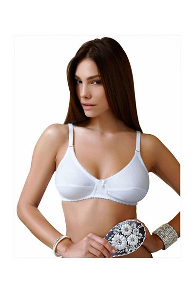 AYYILDIZ Women's White Gathering Bra 556