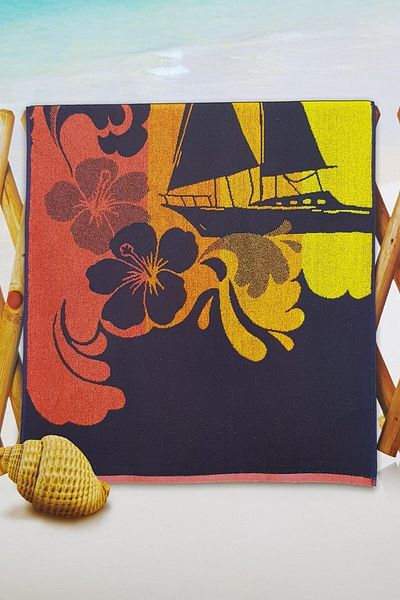 Özdilek Stylish Beach Towel with Zebra Pattern - Yatch