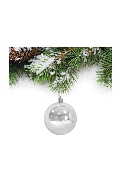 Happyland Christmas Pine Tree Ornament Silver Ball 6 Ccm Set of 6