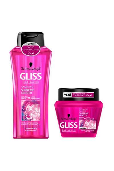 Gliss Supreme Length Shampoo 400 ml + Supreme Length Mask 300 ml