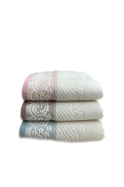 Özdilek 50x90cm 3 Pieces Evony 100% Cotton Hand/Face Towels