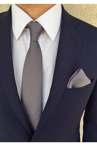 Tezgah İstanbul Gray Tie Handkerchief Set