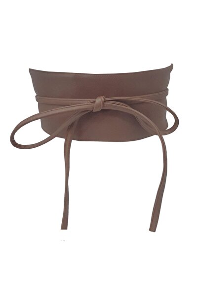 Kemer Dünyası حزام تان عريض من الدانتيل للسيدات