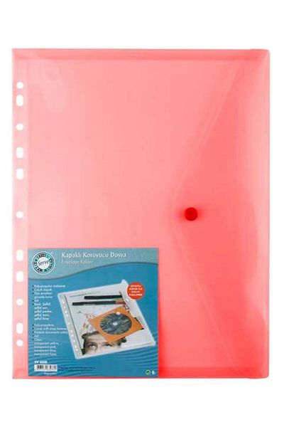 Serve Red Protective Envelope - With Snap Fastener Sv-6008