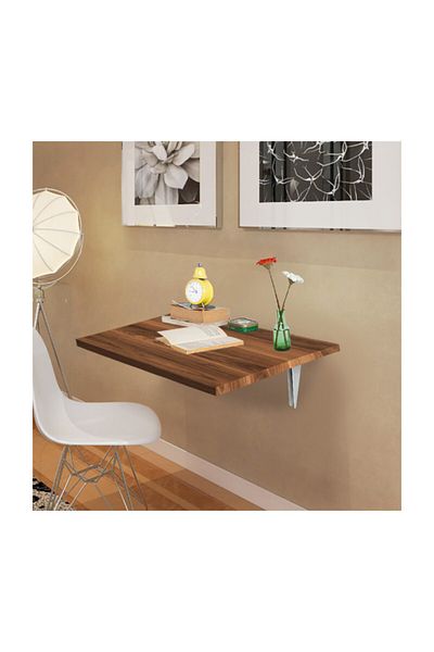 Acelya Duvara Monteli Katlanir Mutfak Masasi Calisma Masasi 80x120cm 25mm Kalinlik Ceviz Renk Trendyol