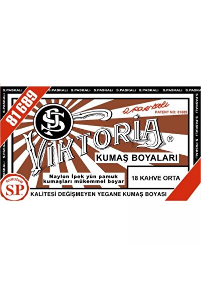 Viktoria 18 Orta Kahve Toz Kumaş Boyası 10 Gr