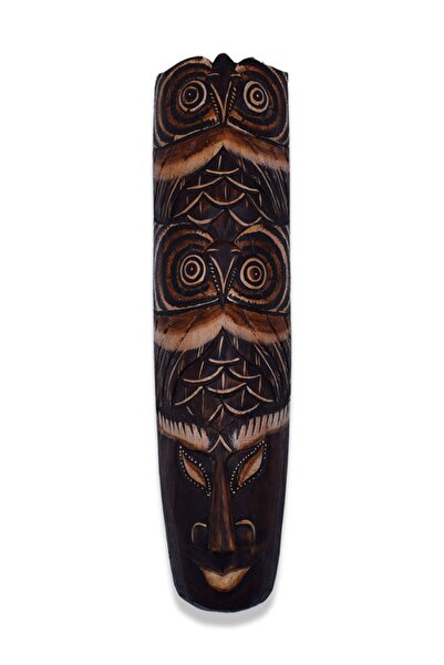 Hedicaret Ahşap Surat Maske, 50 cm, Duvar Objesi, Yüz Mask, Dekoratif