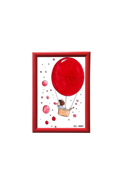 ÖZCANLAR ÇERÇEVE Gift Frame Decoration Picture Frame A4 Diploma Document A4 Red