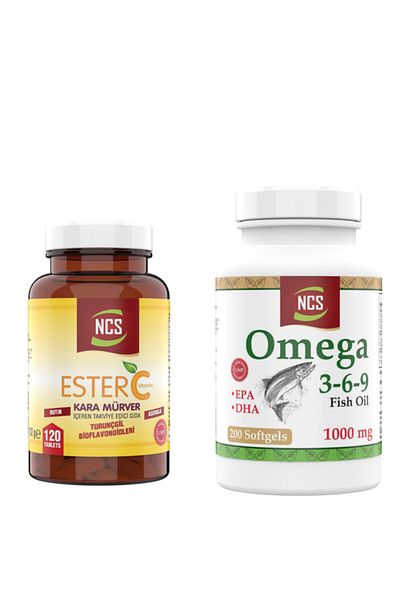 NCS Ester VitaminCandOmega3 6 9 1000mg - 120 Tablets and 200 Capsules