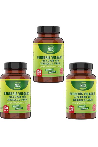 NCS Berberis Vulgaris Alpha Lipoic Acid Cinnamon Turmeric 120 Tablets X 3 Boxes 360 Tablets