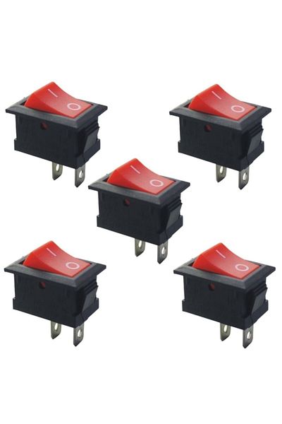 EmAyCenter 5 Pieces Red On-off Switch - Mini Open Close, Kcd1-101 Model