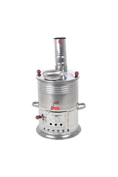 Genel Markalar Semaver Tek Musluklu Krom Piknik Semaveri Odunlu Büyük Boy Kömürlü Semaver 5 lt