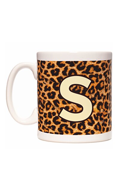 Rock'n Fox كوب قهوة بتصميم حرف S بنمط الفهد