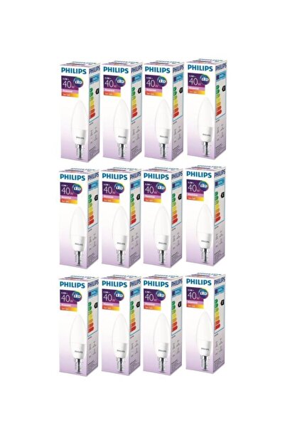 Philips 5,5w ESS LED Candle Mum E14 İnce Duy Ampul Sarı Işık 12 ADET