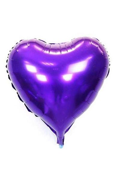 Deniz Party Store Heart Foil Balloon 24 Inch 60 cm Purple Color 1 Piece