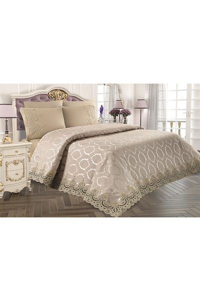 Arkur Home Amara French Lace Pique Set Cappuccino - 6 Pieces