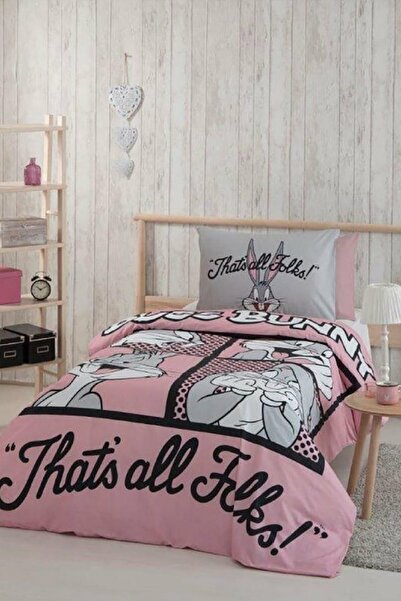 Özdilek Bugs Bunny Folks Nevresim Takımı Tek Kişilik Pembe