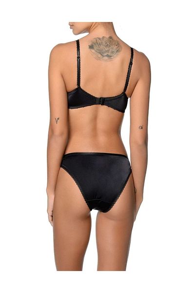 Orkide Women's Black Unpadded Bra Panties Set 6050