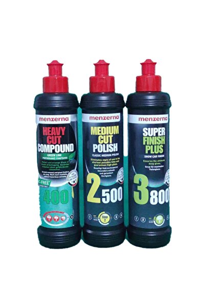 Menzerna Yeşil Seri 400 2500 3800 Pasta Hare Giderici Set 250 Ml