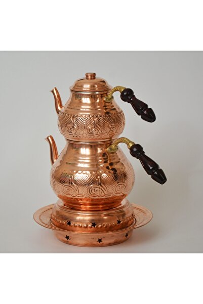 JEVİZ Bakır Isıtıcılı Çaydanlık Takımı