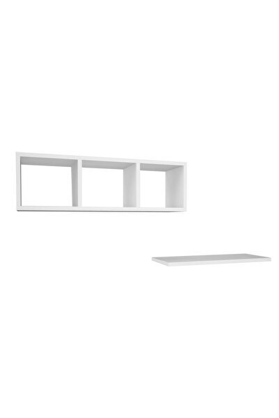 Modilayn 90cm Ardin Duvar Raflı 3 Bölmeli Beyaz Kitaplık Ard604