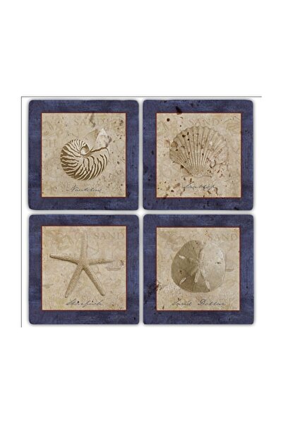 Oscar Stone Decor Doğaltaş Bardak Altlığı- 4 Lü Set(10 cm x 10 cm)