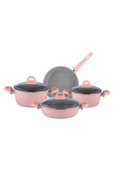 Karaca Bio Granit Lovely 7 Parça Tencere Seti Pembe