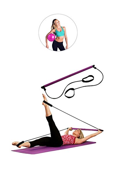 Spor Byfit عصا تمرين البيلاتس المحمولة + كرة توازن البيلاتس