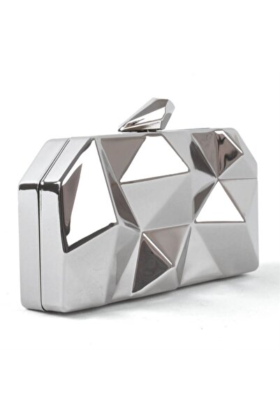 Shoes Center Дамска чанта за вечерна рокля със сребърна каишка