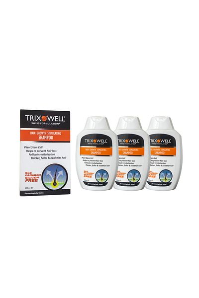 Trixowell Herbal Shampoo - Anti-Hair Loss, Paraben and Silicone Free, 3 Boxes