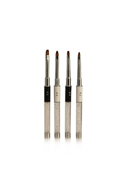 ALYA SİMİN Protez Tırnak Jel Akrilik Fırçası Taşlı 4 Adet Set