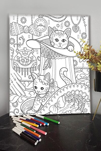 KanvasSepeti 40x30cm Çocuklar Için Guaj,akrilik,keçeli,sulu Boya Ile Boyanabi...