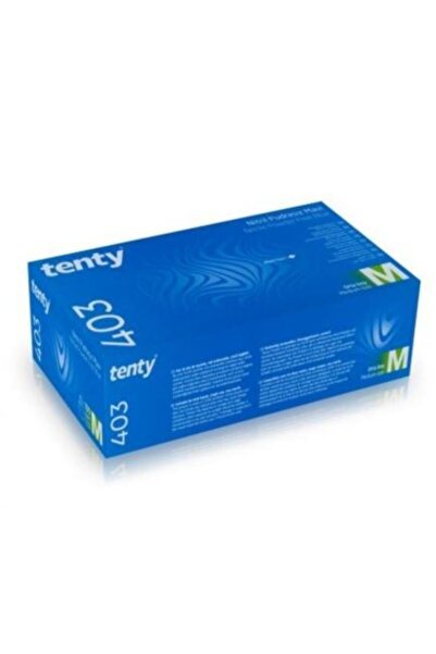 Tenty Pudrasız Mavi Nitril Hijyen Temizlik Eldiveni Medium Beden 100 Lü