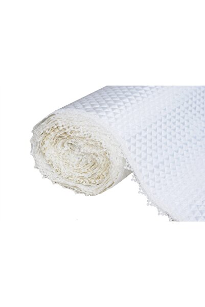 Kaizen Carpet Cream 50 Cm X10 Mt Leather Satin Luxury Quilted French Guipure Detailed Shelf Drawer Cover Free Overlock