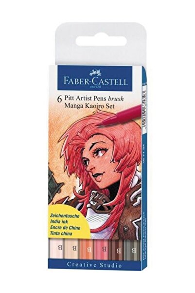 Faber Castell Set de desen manga Pitt Artist Pen Brush, set Kaoiro, 6 piese