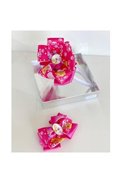 QUEEN AKSESUAR Set de cataramă pentru coroană cadou din satin, roz neon, 2 pi...