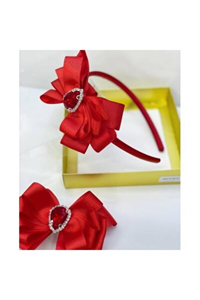 QUEEN AKSESUAR Set de cataramă pentru coroană cadou din satin, roșu, 2 piese,...