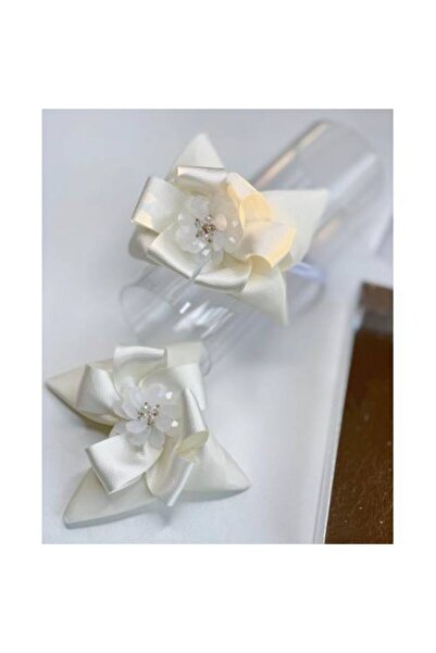 QUEEN AKSESUAR Крем Двукомпонентна брошка с цветя Комплект за майка и дъщеря ...