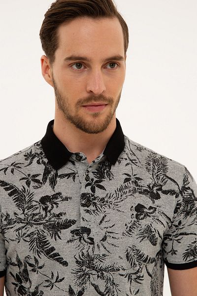 Pierre Cardin Μαύρο Slim Fit T-Shirt Polo λαιμόκοψη