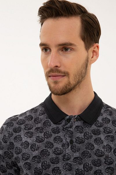 Pierre Cardin Μαύρο Slim Fit Polo T-Shirt με λαιμόκοψη