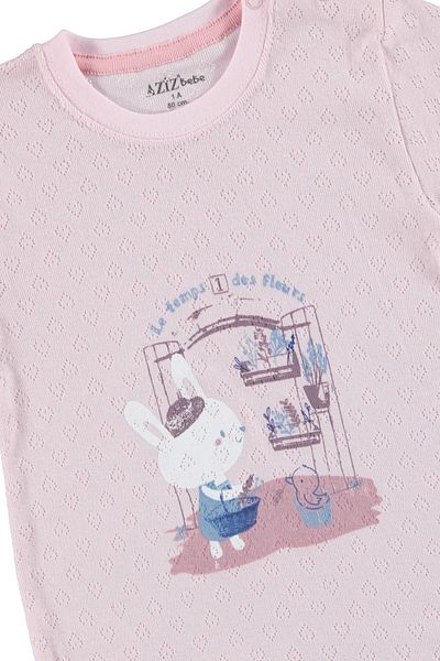 Aziz Bebe Summer Baby Girl - Sailing Ribbed, Short Sleeve, Crew Neck, Single Barbatöz