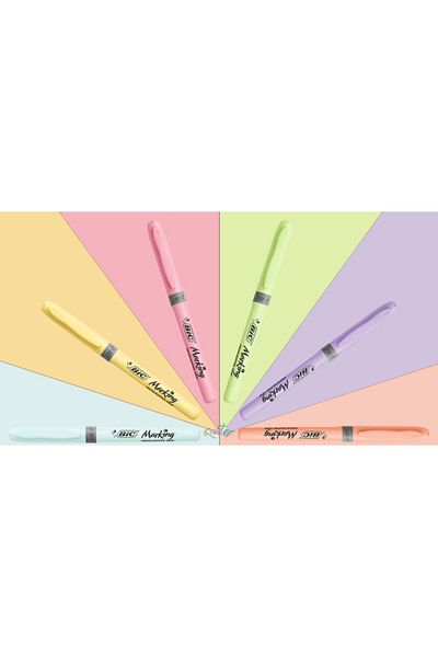 Bic 6-Pack Pastel Highlighter Pens Grip