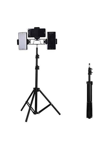 Sentor Tripod 2 Metre Telefon Tutucu Tripod Ayak 2 Adet Telefon Tutucu 1 Adet Multi Pozisyon Adaptör