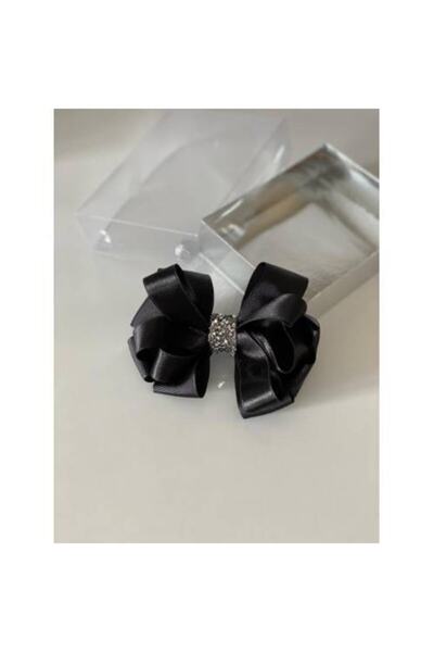 QUEEN AKSESUAR Black Stripe Stoned Mother Girl Baby Gift Clip Buckle